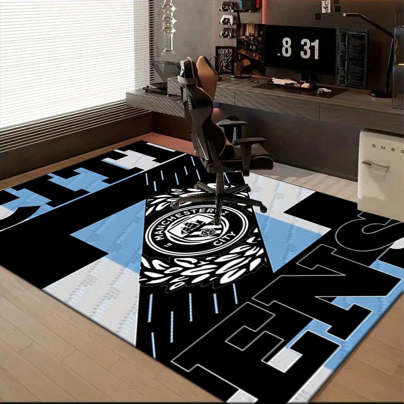 City Football Club Printed Office Carpet Chair Cushion  Entryway Rug, Rugs for Living Room, Bedroom Christmas gifts