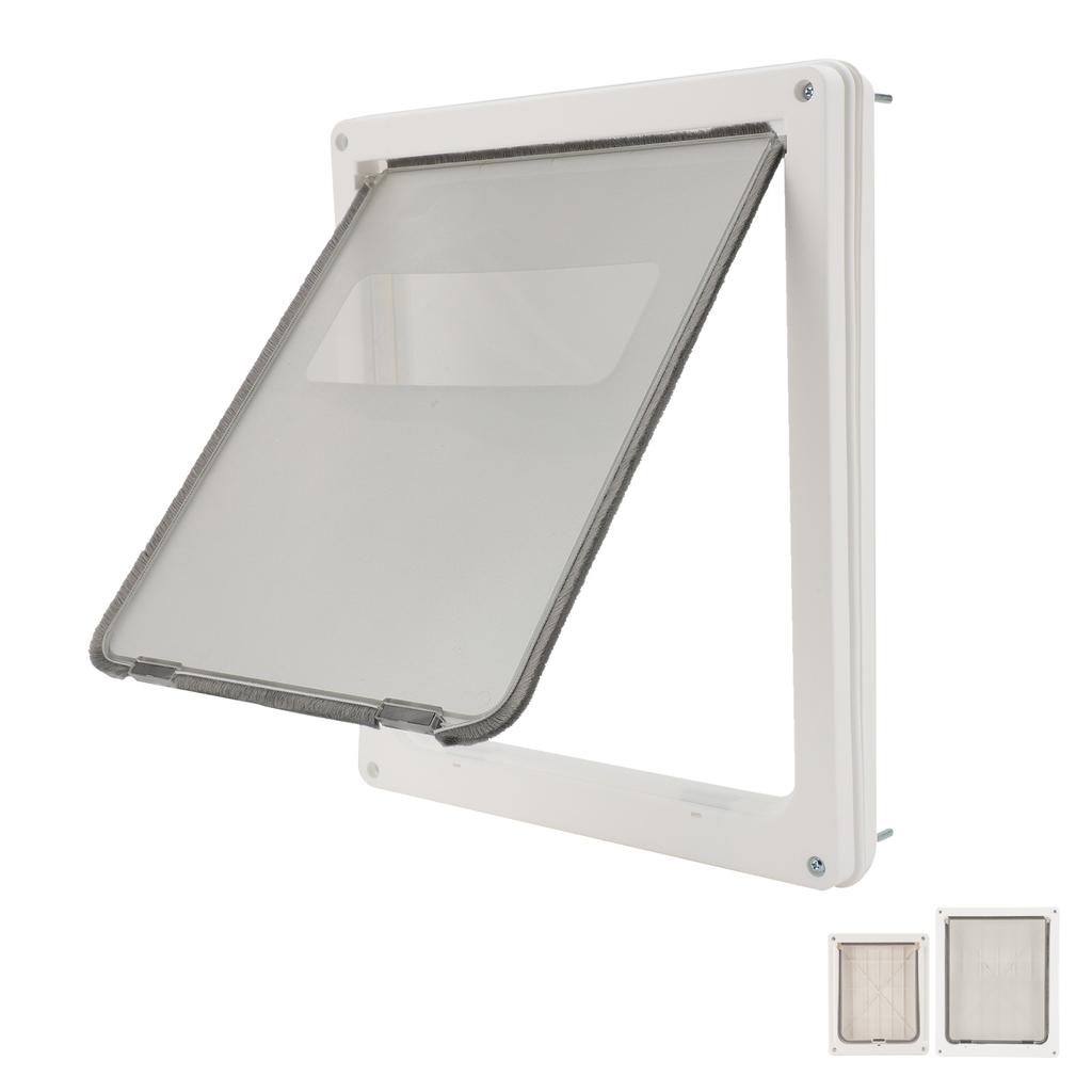 Pet Flap Door Noiseless 2 Way Weather Resistant Interior Exterior Cat Dog Door for Pet Crate Enclosu