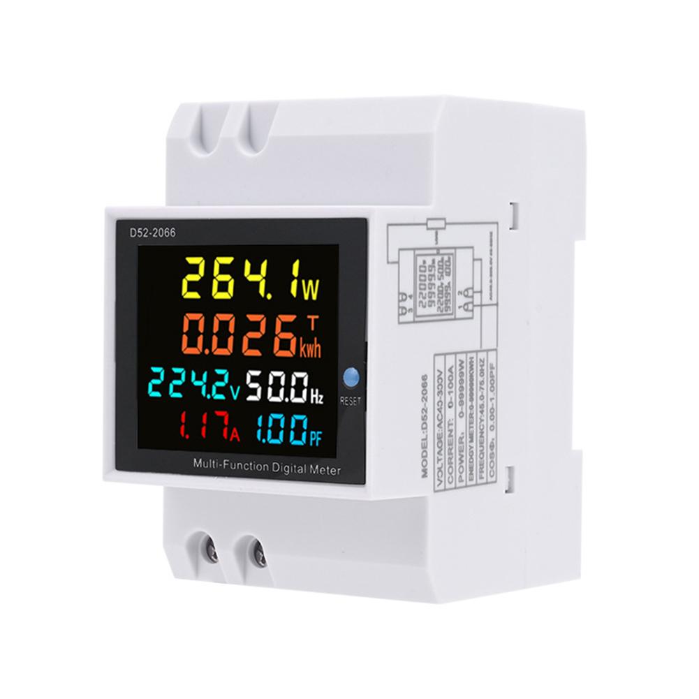 D52-2066 Multifunctional Digital Meter Single-Phase Voltage Current Power Meter Equipped With Full-View LCD Color Display