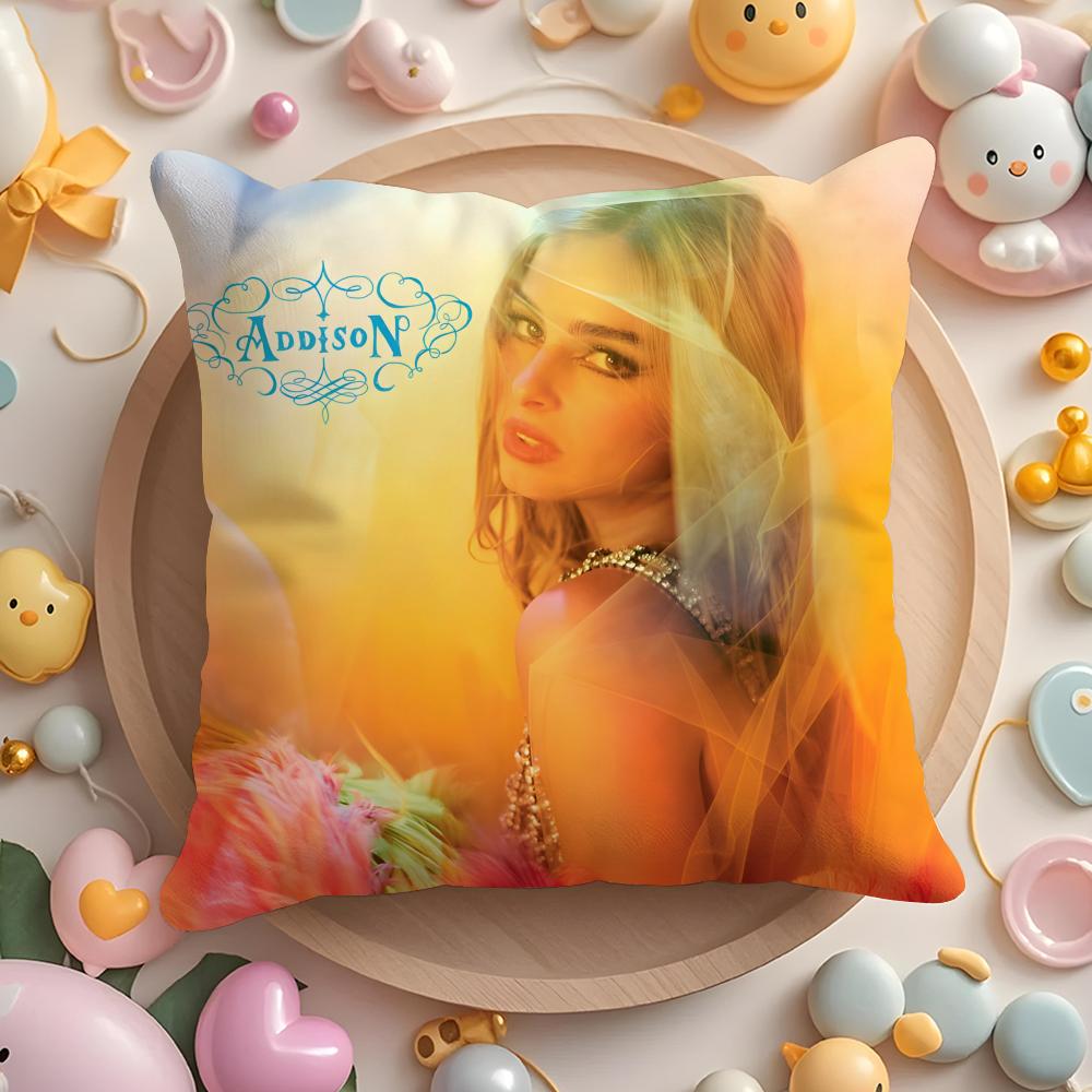 Singer A-Addison Rae Cushion Cover Home & Car Multi-Scene Pillow Cover - Reversible, Soft & Durable for Daily Use