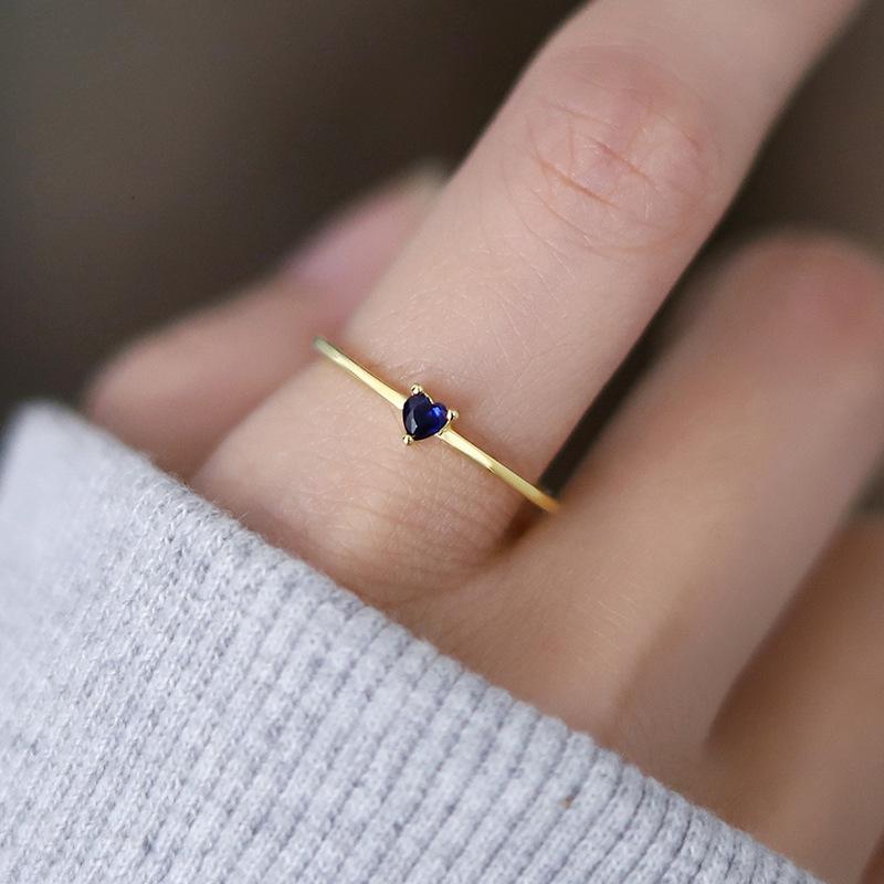 S925 Sterling Silver Adjustable Diamond & Multi-color Zircon Pinky Ring