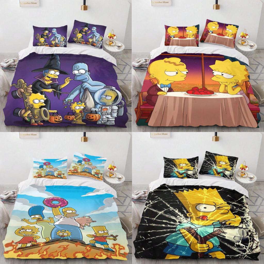 Anime Simpsons The 3d Print Duvet Cover Pillowcase Set Bedroom Gift Bedding