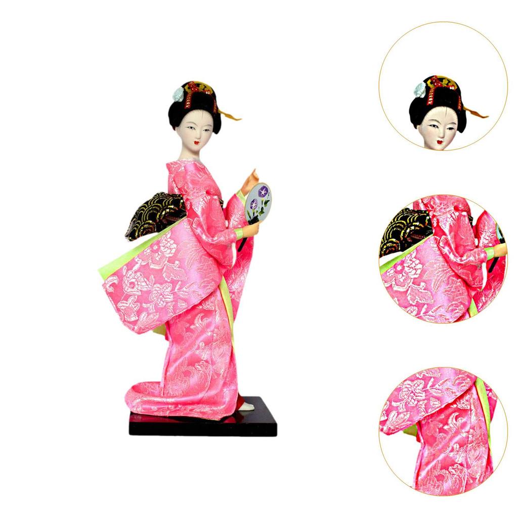 Japanese Kimono Doll Figure Centerpiece Desk Ornament Collectible Statue Lady