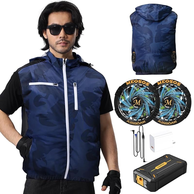 

[Vezuoco] work clothes vest Work clothes with fan [30V super high output 30000mAh large capacity ]167L/sec 26H continuous operation 2 types of drive