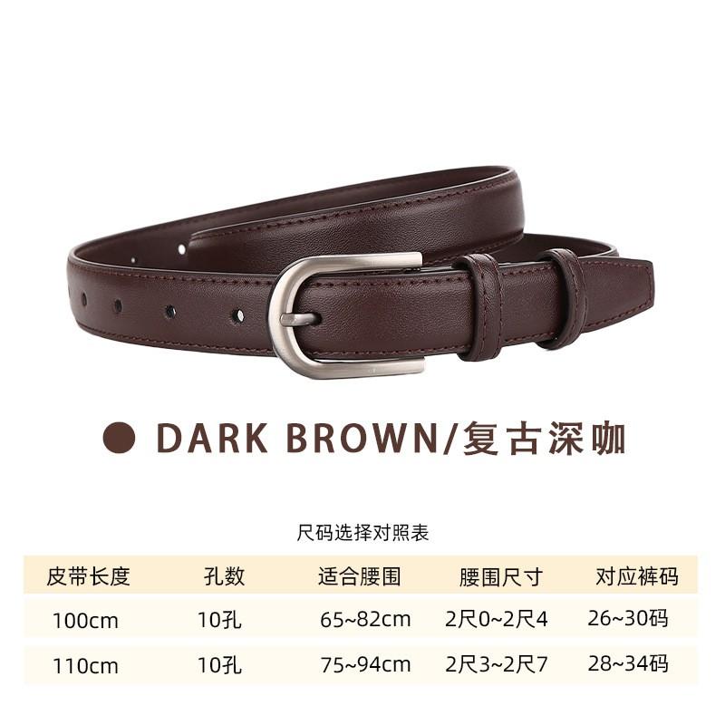 Womens Genuine Leather Belt With Pin Buckle 2.5cm Wide Jeans Casual Office Chic Style Fall Winter 2026