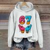 Women's Fashionable Casual Long-Sleeved Printed Hooded Sweatshirt