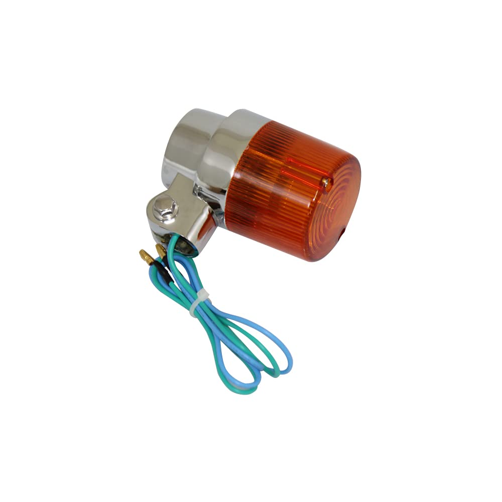 Universal Round European Turn Signal, Orange, M10 X 73 Mm with Aluminum Mounting Stays 4 Pieces SET