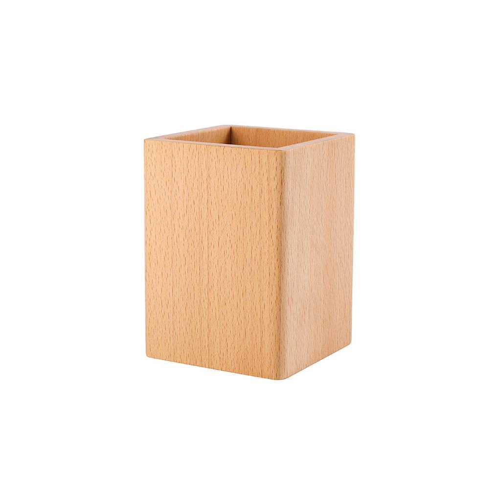 Wooden Pencil Stationery Organizer, Square Cup Holder, Black Walnut Wood, Desk Decoration, for Stationery, Make
