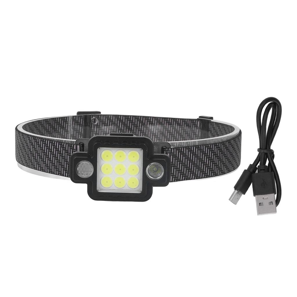 Working Headlamp with 2400mah Battery USB Charging COB Head Neck Warning Lamp Life Waterproof