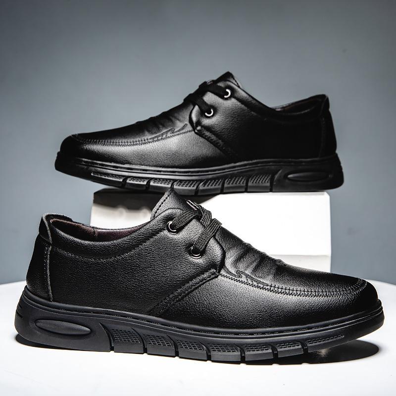 Men's Casual Leather Shoes New Simple Casual Soft-soled Men's Shoes Low-top Comfortable Business Men's Leather Shoes