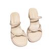Women's Summer Cool Slippers 2024 Summer New Fashion Versatile Casual Thick with High Heels Retro French Niche Outdoors Sandals
