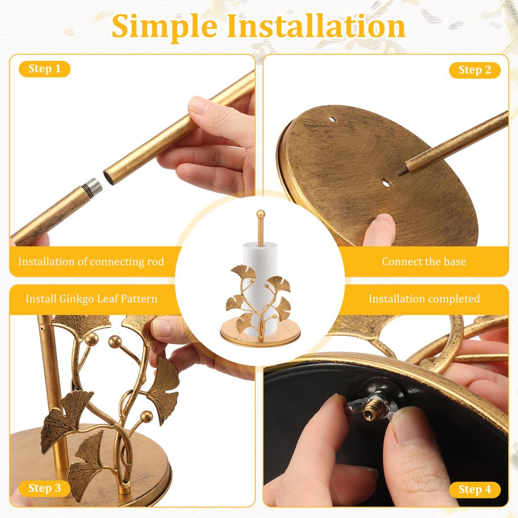Roll Paper Towel Holder Iron Papers Roll Holder Vertical Papers Towel Storage Racks Kitchen Paper Organiser for Kitchen Supplies