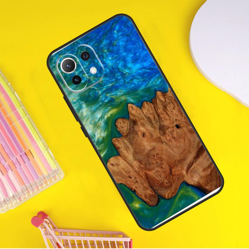 Wood Resin Traveler Cover For Xiaomi 14T Pro 11T 12T 13T 13 14 Ultra POCO X7 Pro X3 X5 F3 F5 F6 M6 X6 Pro Case