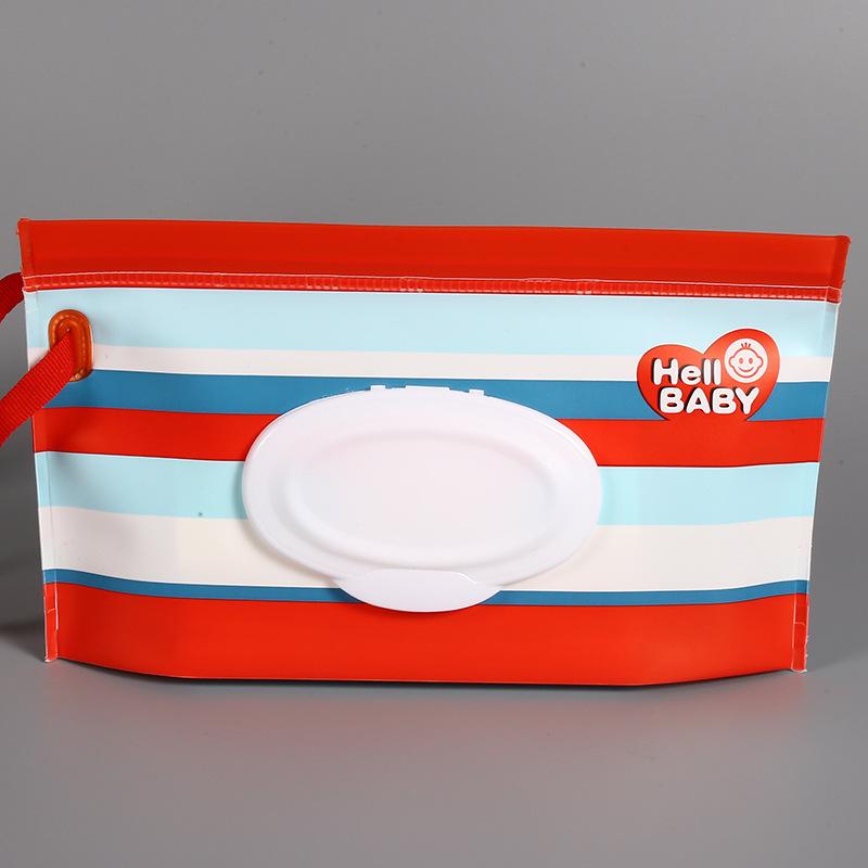 1Pc Portable Baby Wet Wipes Bag Flip Cover Tissue Box Refillable Wet Wipe Dispenser Carrying Pouch for Baby Stroller Accessories