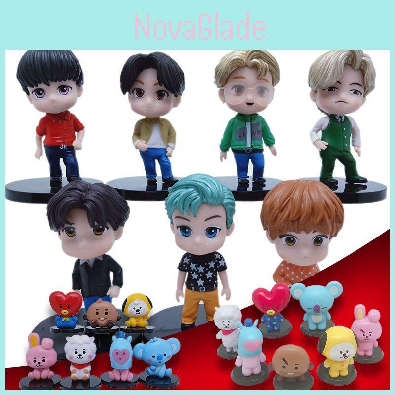 Exquisite 7pcs Set Of Kpop Bangtan Boys Star Figure Dolls For Unique Decor