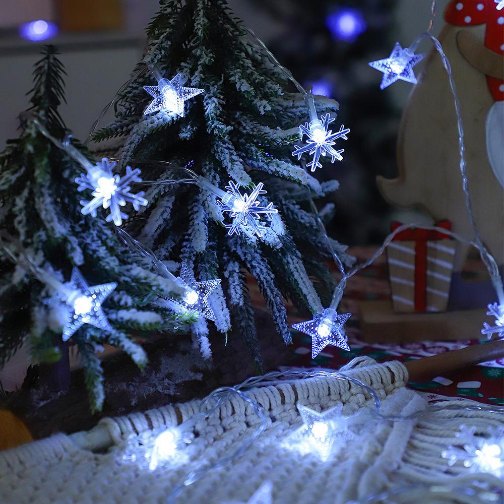 1.5/3M Snowflakes Star String Light Christmas LED Fairy Light Indoor Party Decor