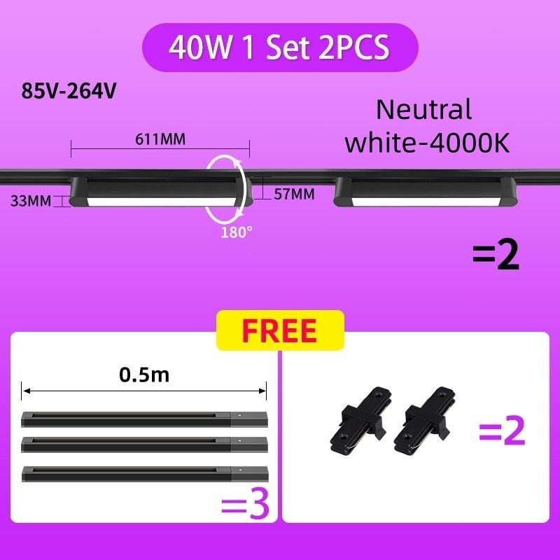 COB Rail Spotlight Living Room Bedroom Decor Lighting Fixture LED Track Light Aluminum Linear Track Ceiling Lamp