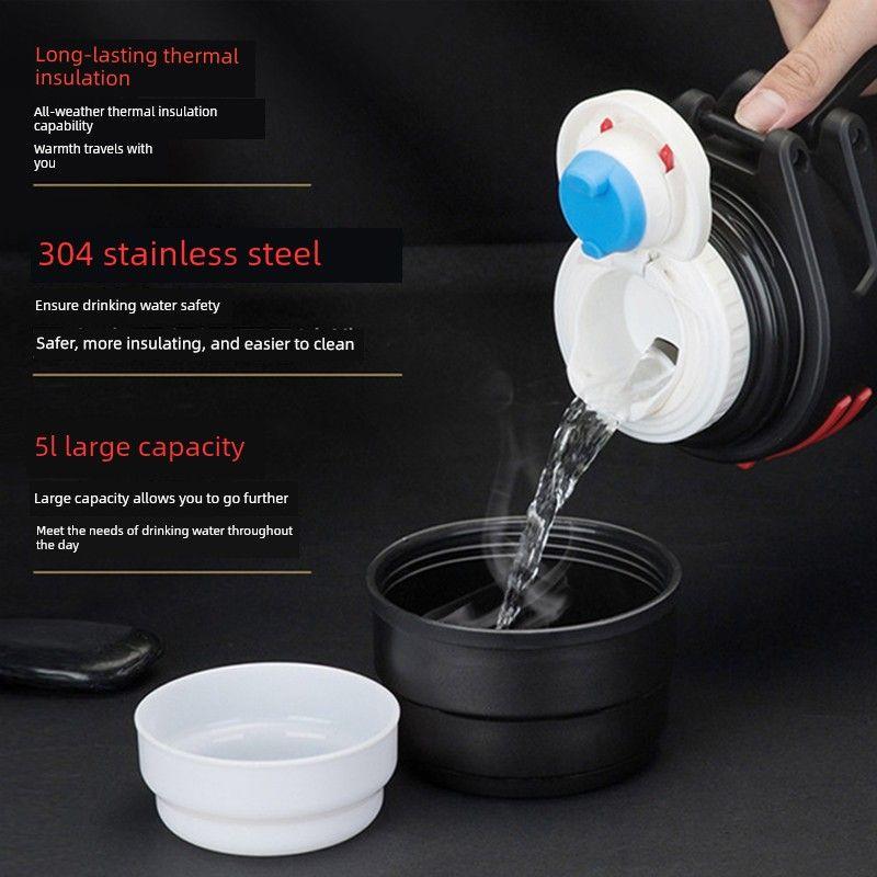 Extra Large Capacity Vacuum Cup Portable 4000Ml Water Cup 5000 Ml Summer Vacuum Cup Outdoor Large Water Kettle