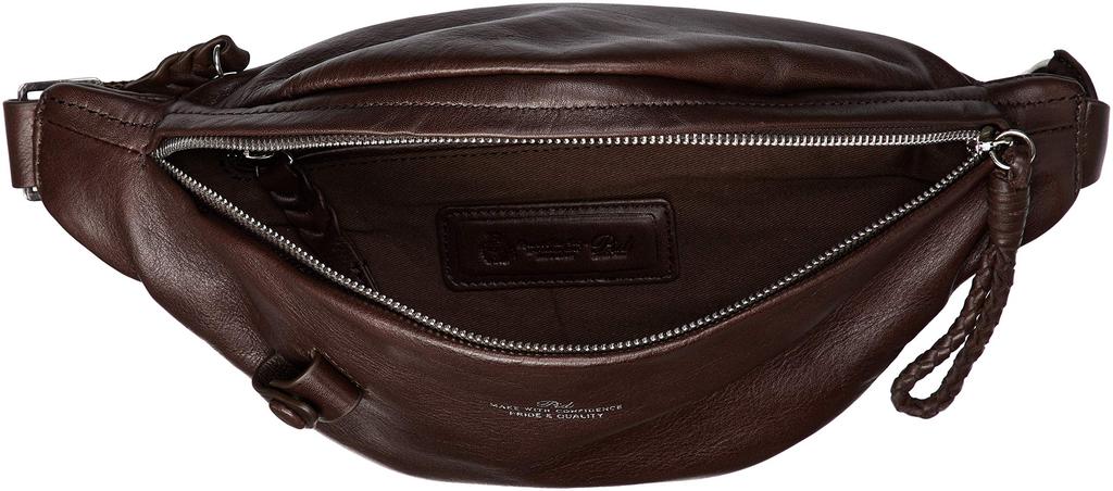 P.I.D. Leather Waist Bag PAQ202, Genuine Cowhide Leather, Body and Waist, Chocolate