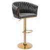 Cofton Gold Graphite Velvet Bar Stool