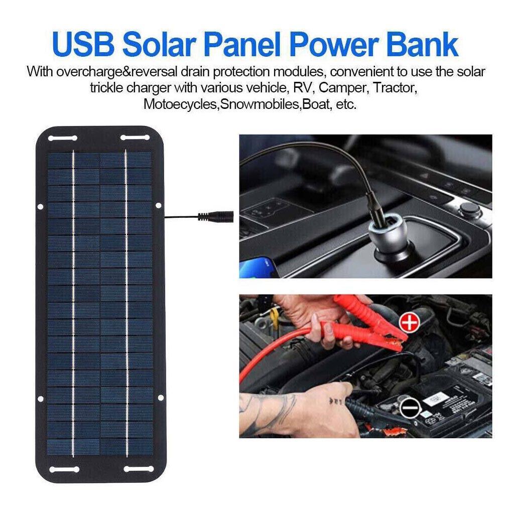 Portable 12V Solar Panel Kit Waterproof Solar Trickle Charger Solar Powered Charger Kit High Efficiency Car Battery Charger