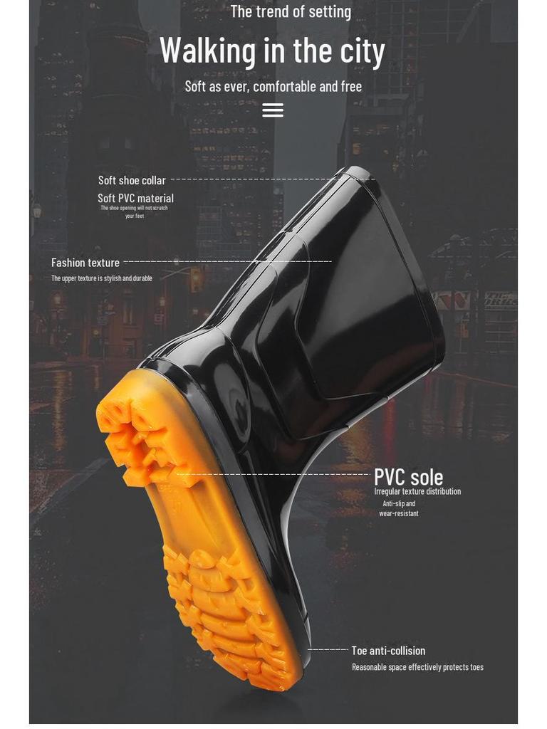 Fashionable Mid-Tube Waterproof Water Shoes - Thick-Soled, Non-Slip, Wear-Resistant, Suitable for All Seasons