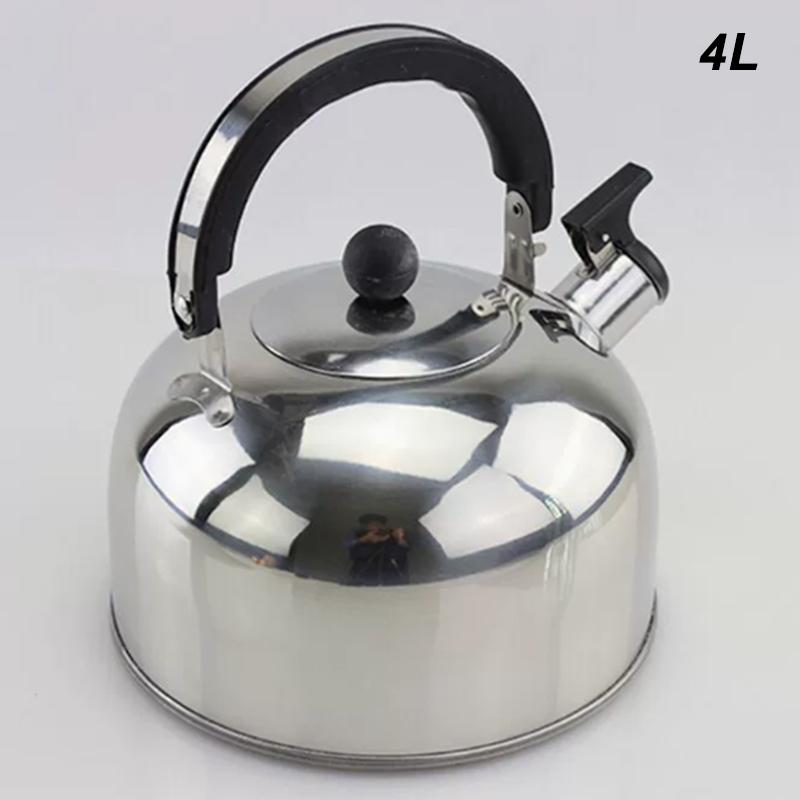 3л/4л/5л Чайник из нержавеющей стали со свистком, Кипятильник для воды, Эргономичная ручка, Походный котелок для индукционной плиты, Газовой плиты