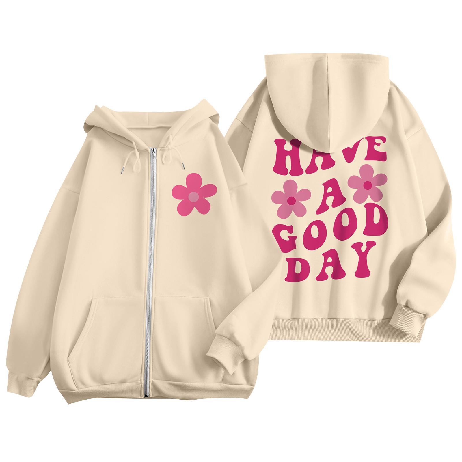 

Женские толстовки на молнии для девочек-подростков, свитшот с цветочным принтом, одежда, повседневная куртка на шнурке с карманами XXXL жёлтый