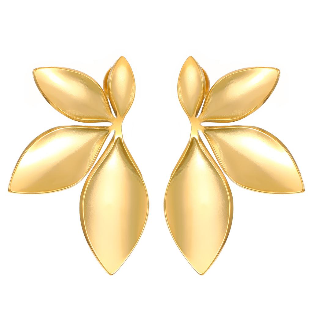 Advanced Sense 2025 Personalized Earrings Niche Sweet Temperament Electroplating Stainless Steel Flower Ear Jewelry Wholesale for Female Manufacturers