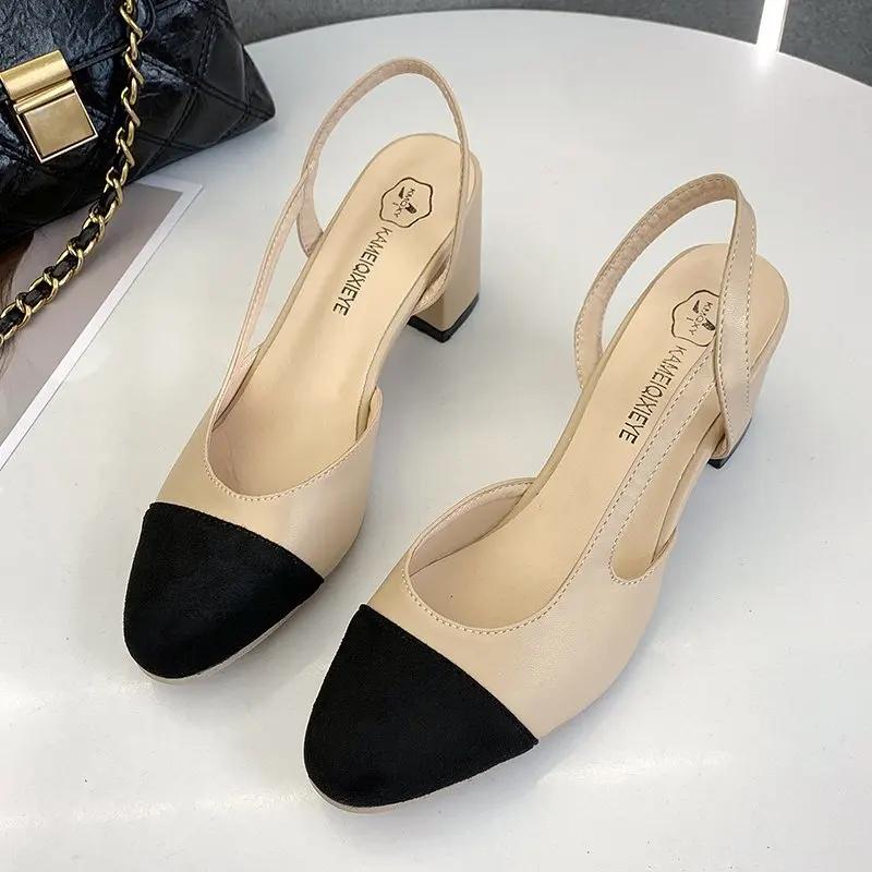 Mode Frauen Schuhe Frau Kleid Schuhe Mid Heel Square Head Hochzeit Party Sandalen Casual Schuhe