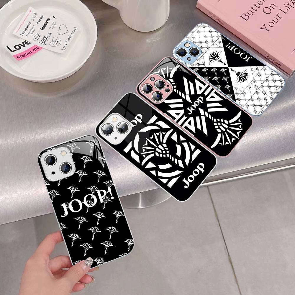 Famous Printed J-JoopS Logo Tempered Glass For Iphone 14 13 12 11 Pro Mini XS MAX 14Plus X XS XR Fundas