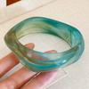 Translucent Acrylic Bracelets Gradient Chunky Cuffs Retro Wristbands Resin Bangles  Music Festival