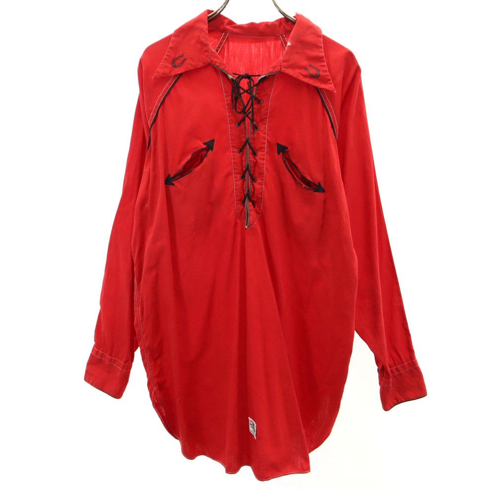 

JUBI LEE 40s 50s Smile Pocket Vintage Long sleeve pullover Western shirt Men s Used