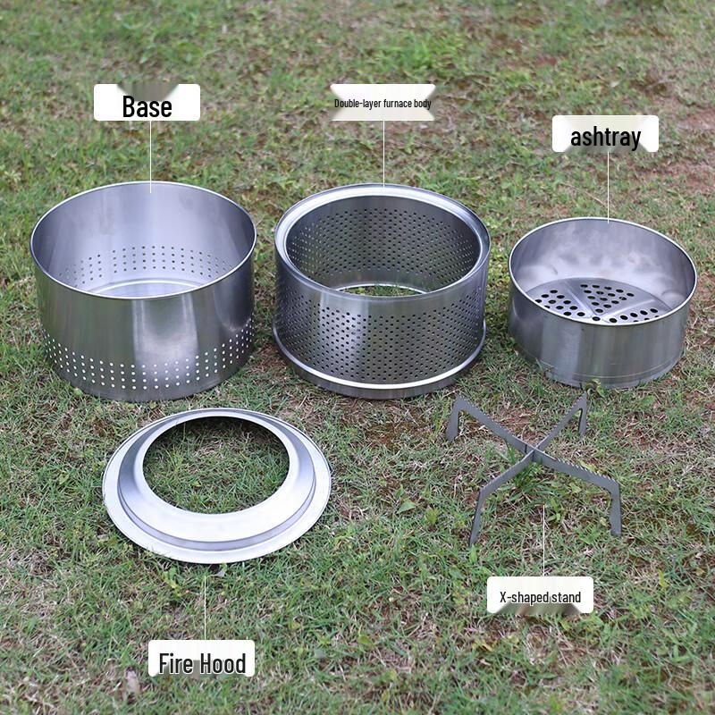 OEING Outdoor Portable Folding Wood Gasification Camping Stove