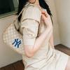 New MLB Monogram Collection Artificial Leather Polyester Shoulder Bag, Pochette, Shoulder Bag Women's Cream Latte 3ABQS012N-50BGD