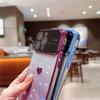 Luxury Plating Heart Love Bumper Flash Gradual Phone Case For iPhone 14 13 12 11 Pro Max Lens Protector On 14 Plus Glitter Cover