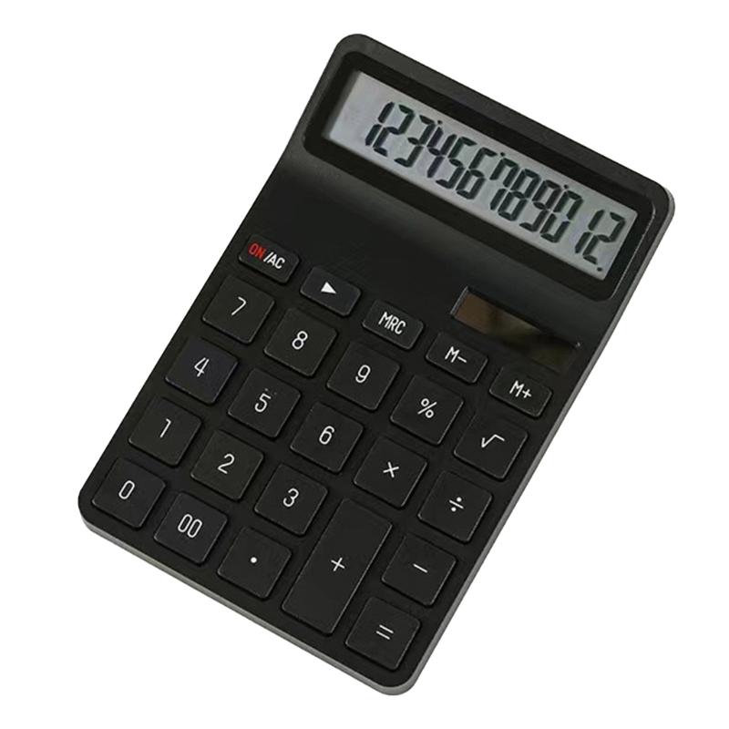 

12 Digit Calculator with Wide Screen Solar Power for Efficient Home and Office Calculations Standard Calculators чёрный