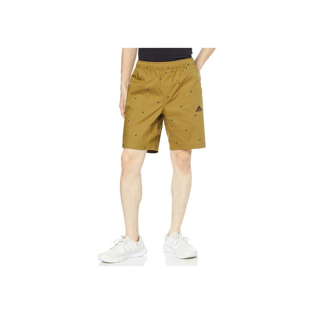 Adidas Logo Print Sports Casual Shorts Men Bottoms Olive-Green GP0947