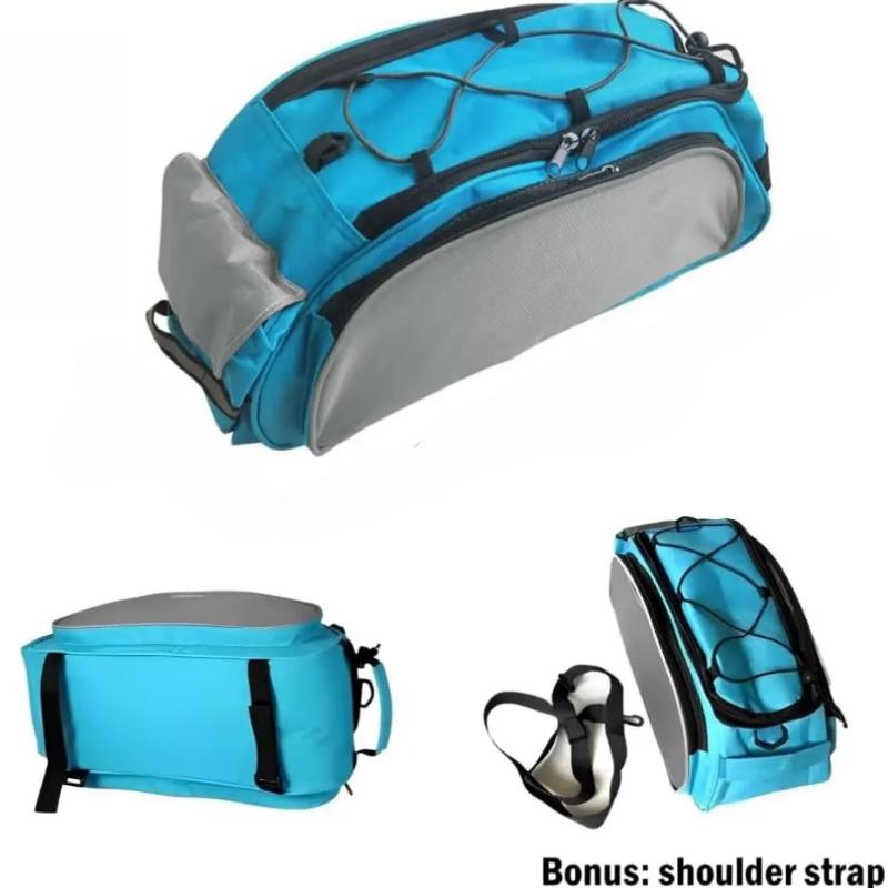 1pc Bike Bag Rear Rack Bag Universal Bike Seat Bag with Removable Shoulder Strap Large Capacity Bicycle Storage Bag