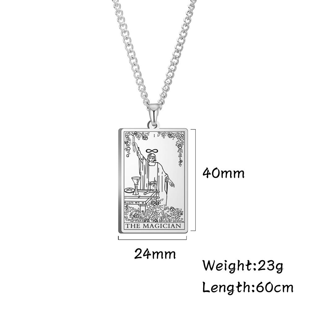 Titanium Steel Taro Brand Pendant Necklace For Men And Women, 22 Fashionable And Simple Square Shaped Jewelry Accessories