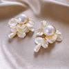 Exquisite Shell Imitation Pearl Drop Earrings Elegant Long Tassel Dangle Earrings For Women Wedding Party Ear Jewelry Gifts