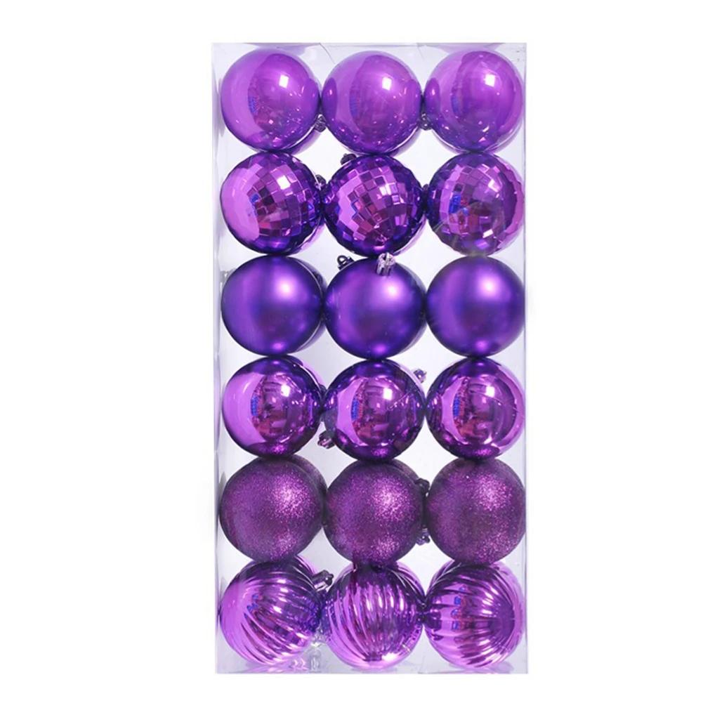 

Christmas Ornaments 36 Count Shatterproof Plastic Balls for Tree and Wreath Decorations Suitable for Holiday and Party Use фиолетовый