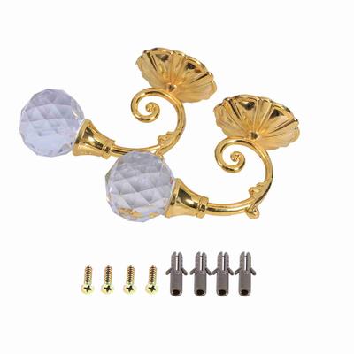 2x Metall Kristallglas Vorhang Raffhalter Wand Fenster Drapierung Rückhaltehaken Hänger Halter 4 Farben