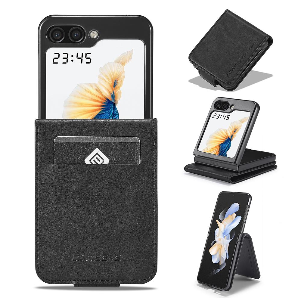 

LC.IMEEKE For Samsung Galaxy Z Flip6 5G Phone Case RFID Blocking Card Slot PU Leather Cover Black