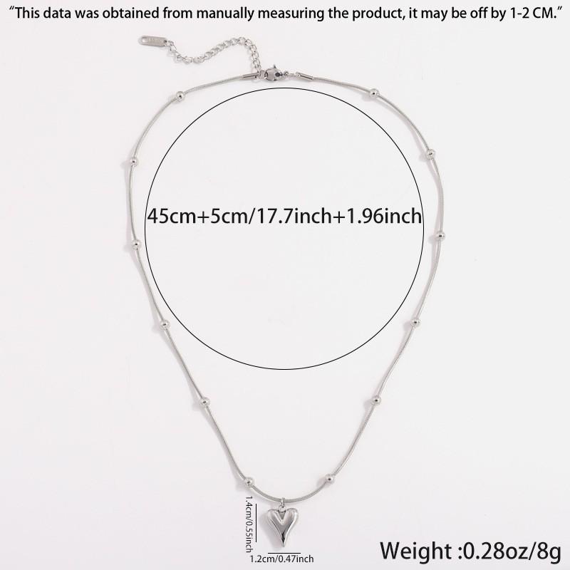 Elegant Titanium Heart Necklace - Light Luxury Women's Stainless Steel Jewelry, European & American Niche Design.