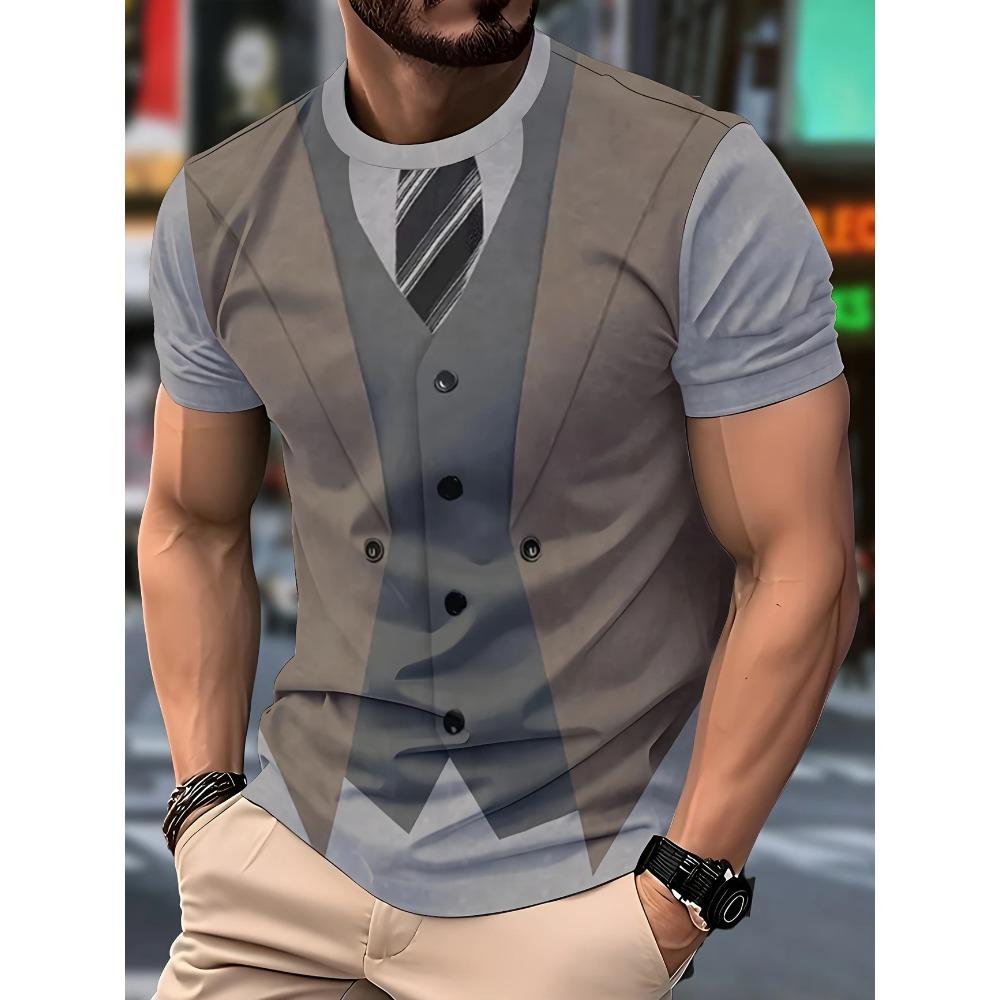 Round neck men's round neck T-shirt, men's role-playing party T-shirt