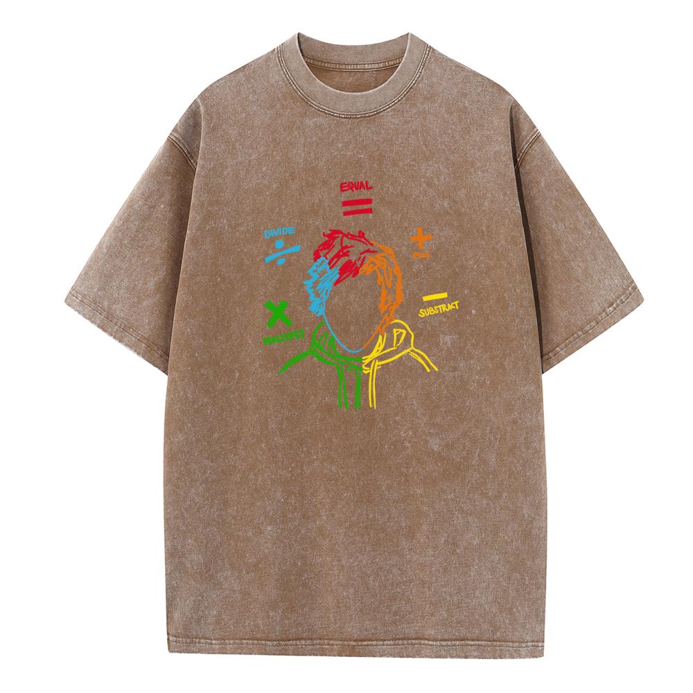 Ed Sheeran Mathematics Cotton Short Sleeve Oversized Harajuku Summer Unisex Music Fans Gift Shirts Vintag O-Neck
