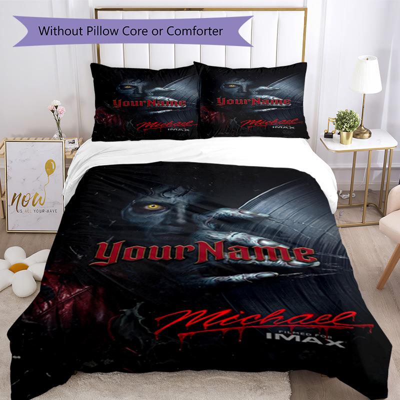 Michael Jackson 162 Customize Your Name Bedding Set Breathable Duvet Cover with Pillowcases Home Decoration Birthday Gift