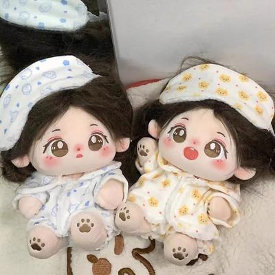 New 15cm/20cm Cotton Doll Pajamas With Eye Mask Cartoon Doll Sleep Clothes Cute Replament Bathrobe Dolls Acssories
