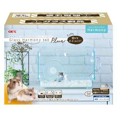 Gex Harmony Glass Harmony 360 Plus Glass Clear Cage for Hamsters and Small Animals X X W36.8 D22.2 H26.2cm